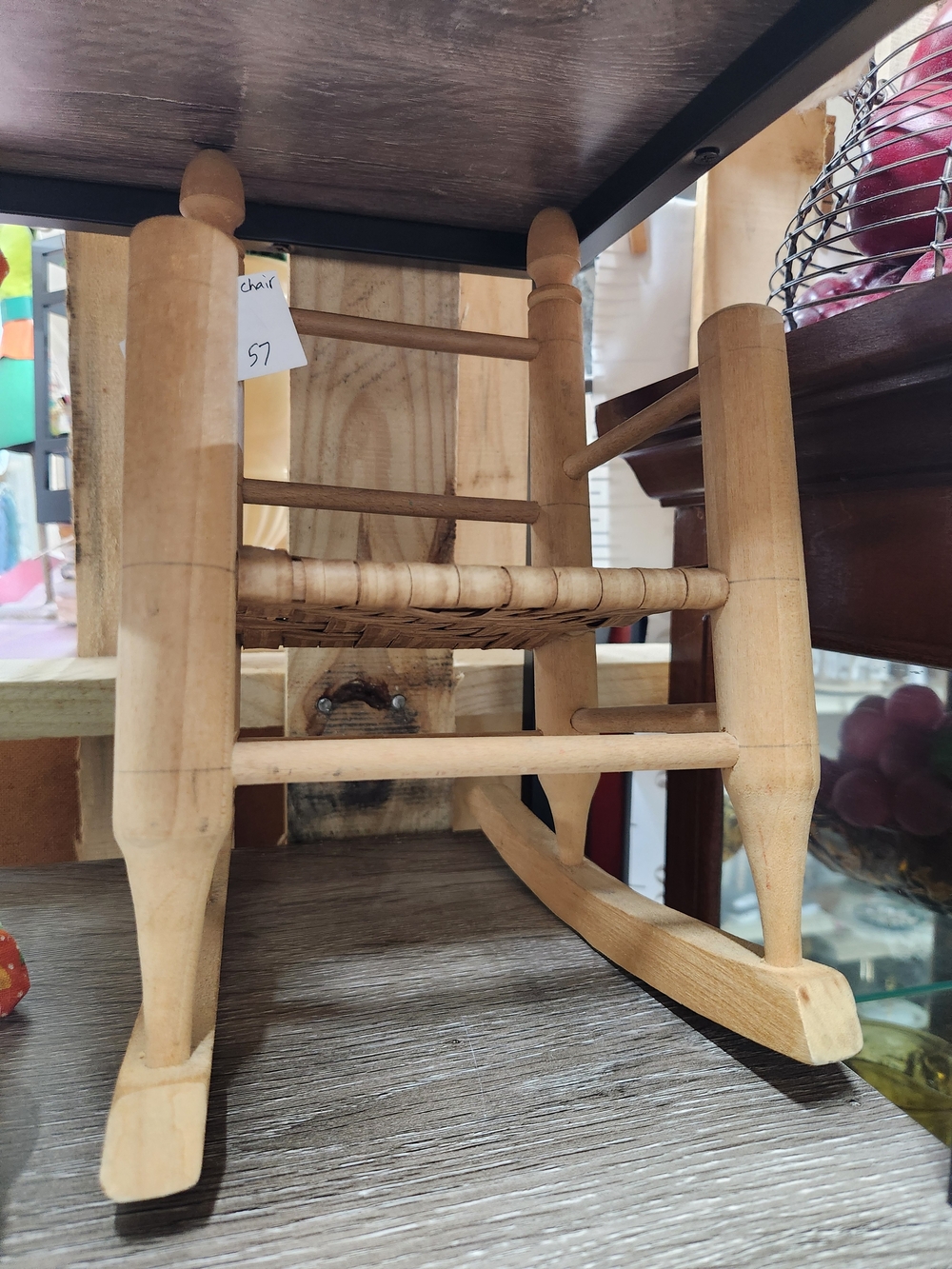 Natural Wood Doll Rocking Chair